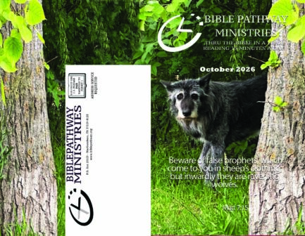 Monthly Bible reading supplement booklet on open study desk